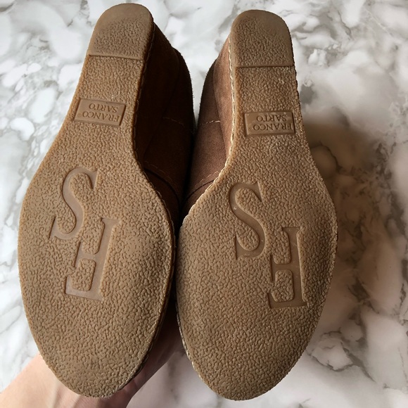 Franco Sarto Mocha Brown or Latte Brown Coloured Lace Up Suede Wedges - Picture 7 of 14